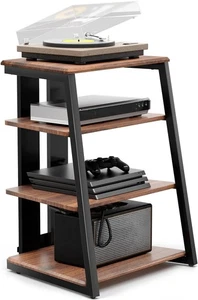 FITUEYES DESIGN HIFI Stand Record Player 24” x 20.4” x 30.6”, Walnut - Picture 1 of 10