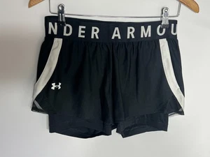 Under Armour Fitness Shorts Play Up 2 in 1 | Ladies | Black/White | Small - Picture 1 of 8