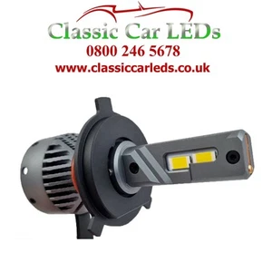 Pair of LED Headlights H4 Hi/Lo Beam Conversion 9-32V Excellent Beam Pattern - Picture 1 of 5