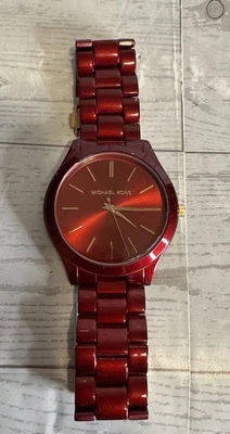 Michael Kors - Reloj de pasarela delgado - MK3895 - SS - esfera roja de encuesta Foto 1 de 4