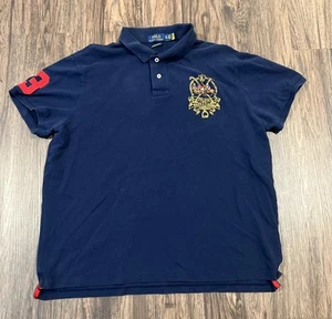 Polo Ralph Lauren Costume Slim Fit Triple Pony Polo Shirt Navy XL - Picture 1 of 13