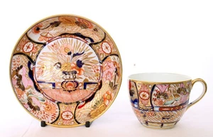 RARE ANTIQUE COALPORT TEA CUP & SAUCER IMARI, PAINTED & GILT, c1805 - Picture 1 of 7