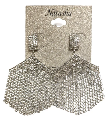 Nuove Orecchini Pendenti A Goccia In Cristallo Trasparente Natasha - Immagine 1 di 2