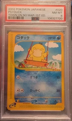 PSA 8 Psyduck 020 Town on No Map 1st Edition Mint Japanese Pokemon Card 2002 - Image 1 of 2