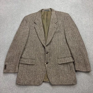 Harris Tweed Jacket Adult 40R Brown Country Hunting Outdoors Blazer Weave Mens* - Picture 1 of 18