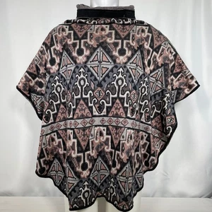 Peruvian Connection Aztec Print Pima Cotton Turtleneck Poncho Men's SMALL - Picture 1 of 10