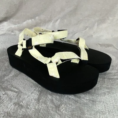 Sandalias de plataforma Teva Gloriosa para mujer de forma media 11 flores amarillas universales NUEVAS Foto 1 de 4