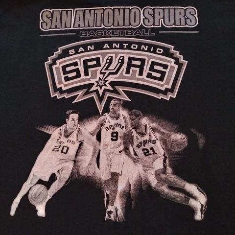 Vintage Big 3 San Antonio Spurs Shirt Size XL Duncan Ginobili Parker Dbl Sided Cover