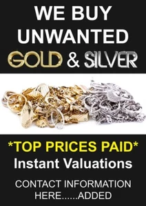 POSTER Notice Sign Opt Laminated Business We Buy Gold and Silver Jewellery - Picture 1 of 1