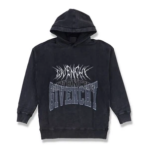 Givenchy Washed Black Embroidered Multi Logo Oversized Hoodie | Size S RRP $2255 - Picture 1 of 11
