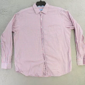 J McLaughlin Shirt Mens XL Blue Red Check Button Up Long Sleeve - Picture 1 of 9