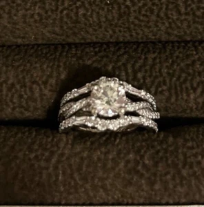 engagement ring and band size 5.75 lab created diamond - Picture 1 of 7