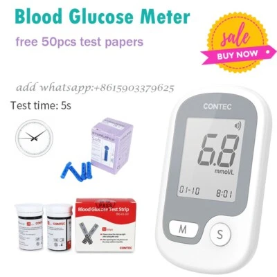 Blood Glucose Kit Glucometer Sugar Meter Monitor Diabetes,50 test strips - Image 1 of 4