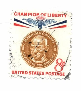 Estampilla de Estados Unidos Scott 1175 1961 8c de Mahatma Gandhi usada (a28) - Imagen 1 de 2