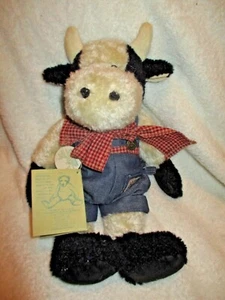 Collezione Boyds Bears~Animale di peluche~Angus~mucca bianca e nera~1985~con etichette - Foto 1 di 12