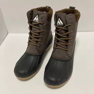 Minshansha wasserdichte Damen Winter-/Frühlings-Regenstiefel, Größe 9, dunkelbraun, neu - Bild 1 von 6