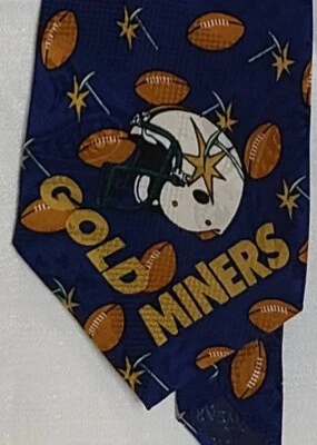 Corbata de fútbol americano Sacramento Gold Miners azul marino amarillo Foto 1 de 4