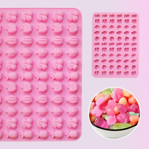 Silicone 66 Mini Fruits Chocolate Candy Mould Cookies Ice Cube Tray Jelly Mold