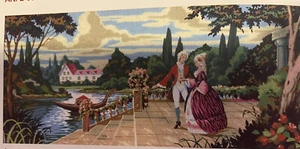 Printed needlepoint Tapestry Terrace Date Canvas Only 60x125 Cm Gobelin L - Picture 1 of 2