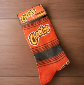 Cheetos Funny Socks Odd Crazy Sox Mens Womens Unisex Size 6-12 Crew Socks - Picture 1 of 6
