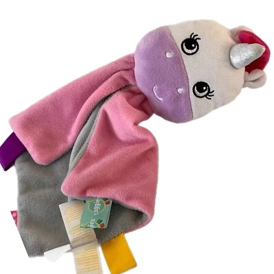 Bright Starts Taggies Unicornio Lovey Bebé Manta de Seguridad Rosa Gris Peluche Juguete Foto 1 de 4