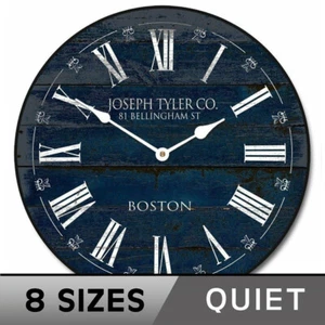 Orologio da parete Barnwood blu navy, sussurro silenzioso, disponibile in 8 misure - Foto 1 di 4