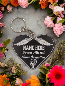 En amorosa memoria papá mamá alas de ángel personalizado conmemorativo llavero recuerdo - Imagen 1 de 6