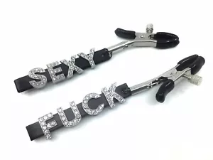 Non piercing nipple jewellery Cuckold Sexy Nipple Clips - Sissy Bondage BDSM - Picture 1 of 5