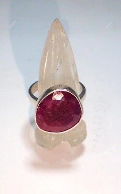 Regalo per Lei Anello Speciale San Valentino Fascia Rubino Naturale Misura 8 Argento 925 - Immagine 1 di 4