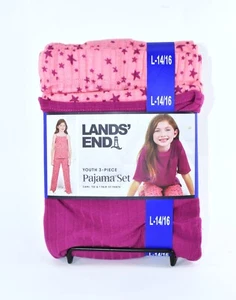 LANDS END YOUTH 3-PC PAJAMA SET CAMI, TEE, PANTS SIZE L 14-16 - Picture 1 of 6