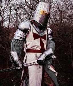 Conjunto de cuerpo completo templario negro medieval de cuerpo completo armadura con disfraces traje de Halloween armadura - Imagen 1 de 8