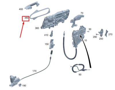 New MERCEDES-BENZ EQS V297 Front Left Door Handle Frame A0997605303 - Image 1 of 4