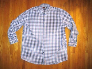 J. Ferrar Slim Fit Stretch Blue/Pink Check Dress Shirt 2XL 18-18.5-34/35 New - Picture 1 of 6
