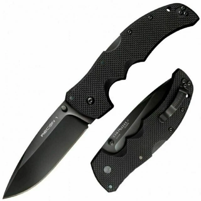 Cold Steel CS-27BS Recon 1 Spear Point Plain Edge (S35VN) Folding Knife - Black