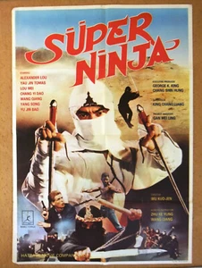 Póster original turco de la película The Super Ninja (Alexander Rei Lo) Kung Fu años 80 - Imagen 1 de 1