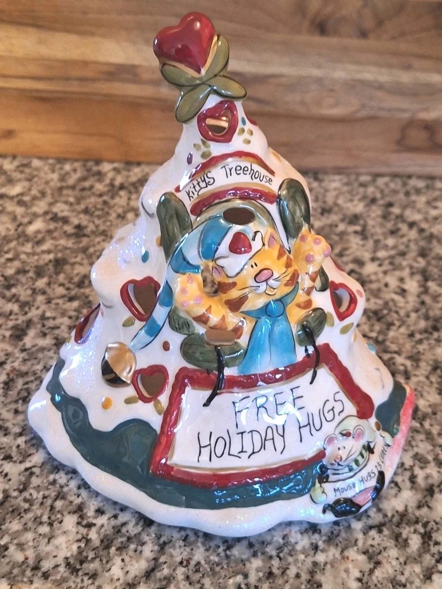 Blue Sky Clayworks Keksdose Mit Hummel-Katzen-Motiv – Handbemalte Keramik, 22,9x18,4x26,7 Cm, Spülmaschinenfest
