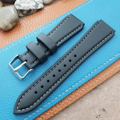 20mm Hadley Roma Black Genuine Silicone Diver Unused Watch Band - Image 1 of 4