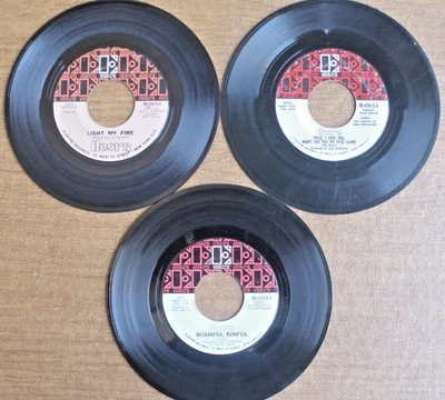 LOT OF 3 THE DOORS 45: LIGHT MY FIRE; HELLO I LOVE YOU; WISHFUL SINFUL -60s ROCK - Image 1 of 2