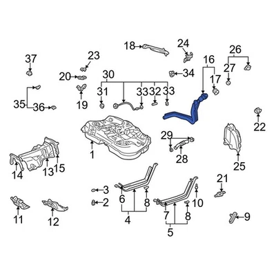 For Toyota Highlander 2001-2003 Toyota 7721348050 Fuel Filler Hose Foto 1 de 2