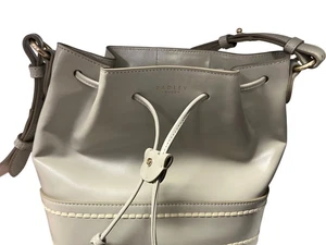 Radley London Bucket Bag Leather Beige Drawstring Shoulder Style 2080 - Picture 1 of 8