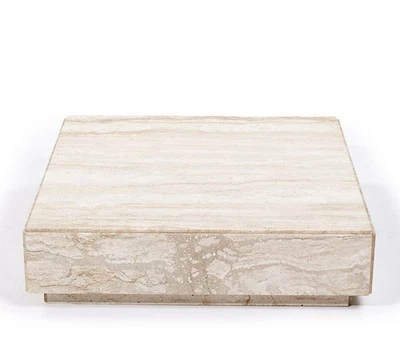 Кофейный столик середины века из итальянского мрамора с плинтусом - Изображение 1 из 4