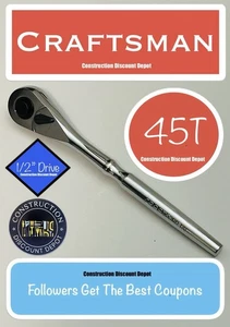 Craftsman 1/2 in. Drive Quick Release Ratchet Smooth Handle 99962 - Picture 1 of 5