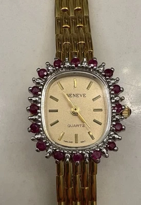 Geneve Women’s Wristwatch With Rubies - Image 1 of 4