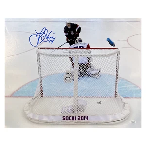 Foto autografiada de Sochi 16x20 de TJ Oshie St Louis Blues - certificado de autenticidad JSA - Imagen 1 de 2