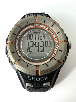 TIMEX EXPEDITION TRAIL SERIES T49612 SHOCK COMPASS MILITARY Needs band - image 1 of 4