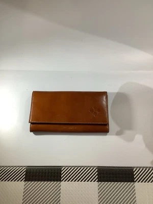 Cartera Patricia Nash Terresa Larga Triple Plegable Marrón Cuero Italiano Mujer’s De Colección Foto 1 de 4