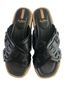 Sam Edelman Pria Plateau Pantoletten Sandalen 8,5 M schwarz Leder Boho Espadrille - Bild 1 von 14