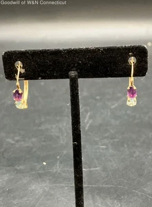 14K Yellow Gold Hoop Earrings 1.75g - Picture 1 of 7