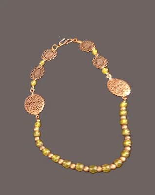 "Collar artesanal de citrino y cobre de 18"" con conectores de filigrana de cobre," Foto 1 de 4