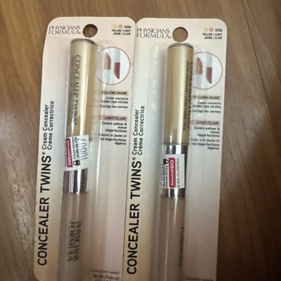 2x Physicians Formula Concealer Twins Color Correct Yellow Light 2 in 1 3056 - Image 1 of 2
